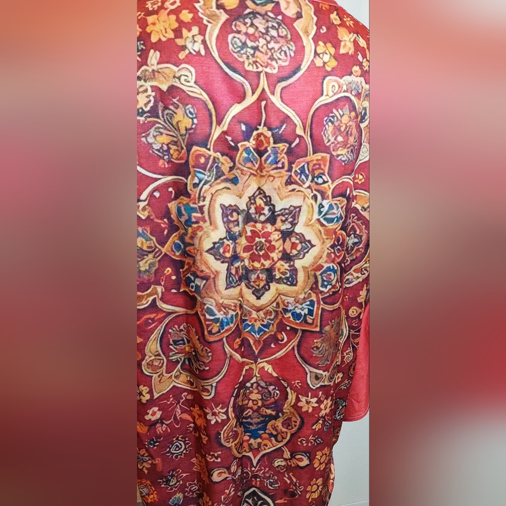 Elegant Red Floral Women's Tunic - Picture 8 of 12